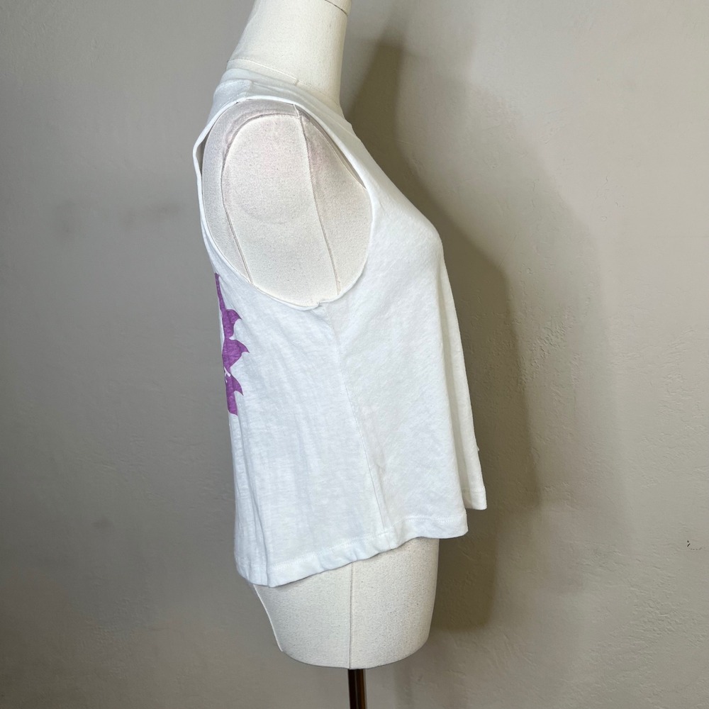Spiritual Gangster May All Beings Crop Tank White Peace Sign Graphic XS NEW - Picture 4 of 9